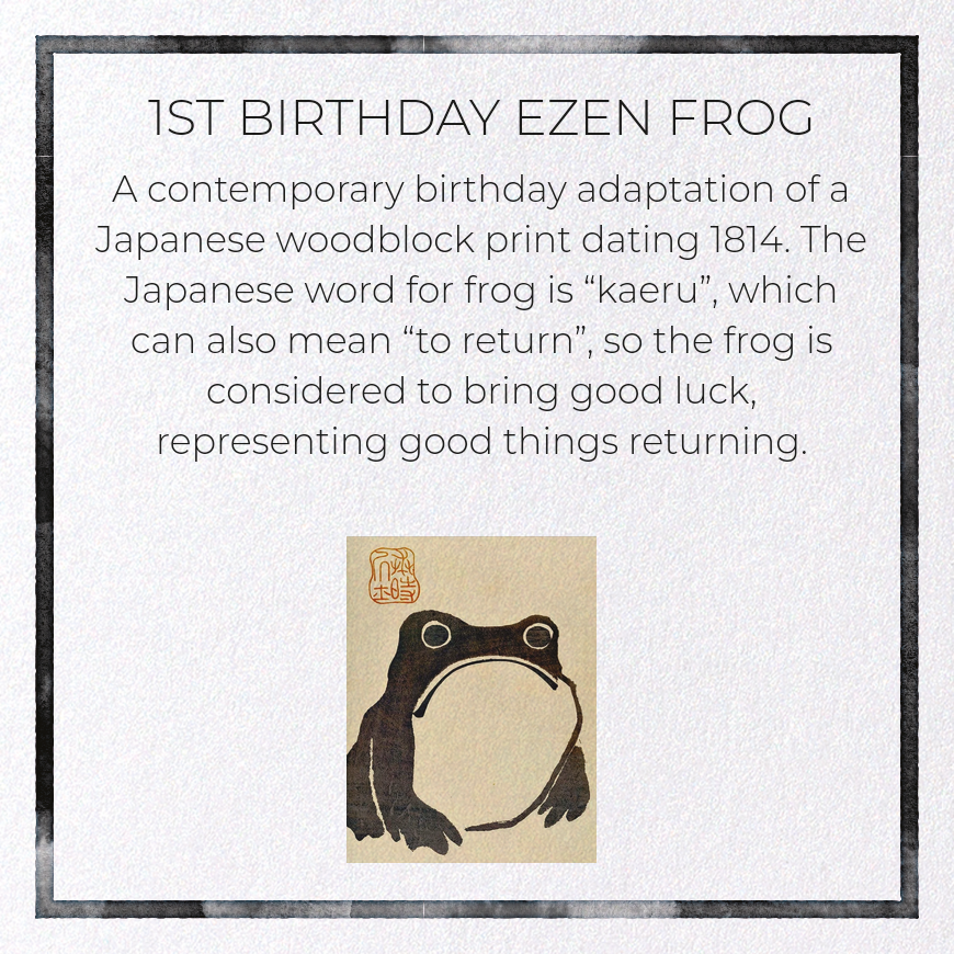 BIRTHDAY (AGE 1-19) EZEN FROG: Greeting Card