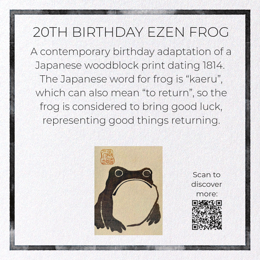 BIRTHDAY (AGE 20-30) EZEN FROG: Greeting Card