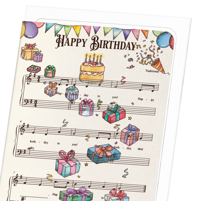 BIRTHDAY MUSIC SCORE: Victorian Greeting Card