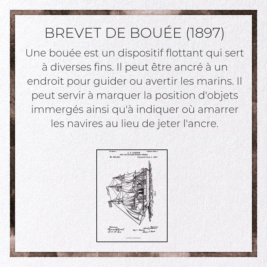 BREVET DE BOUÉE (1897): Patent Greeting Card