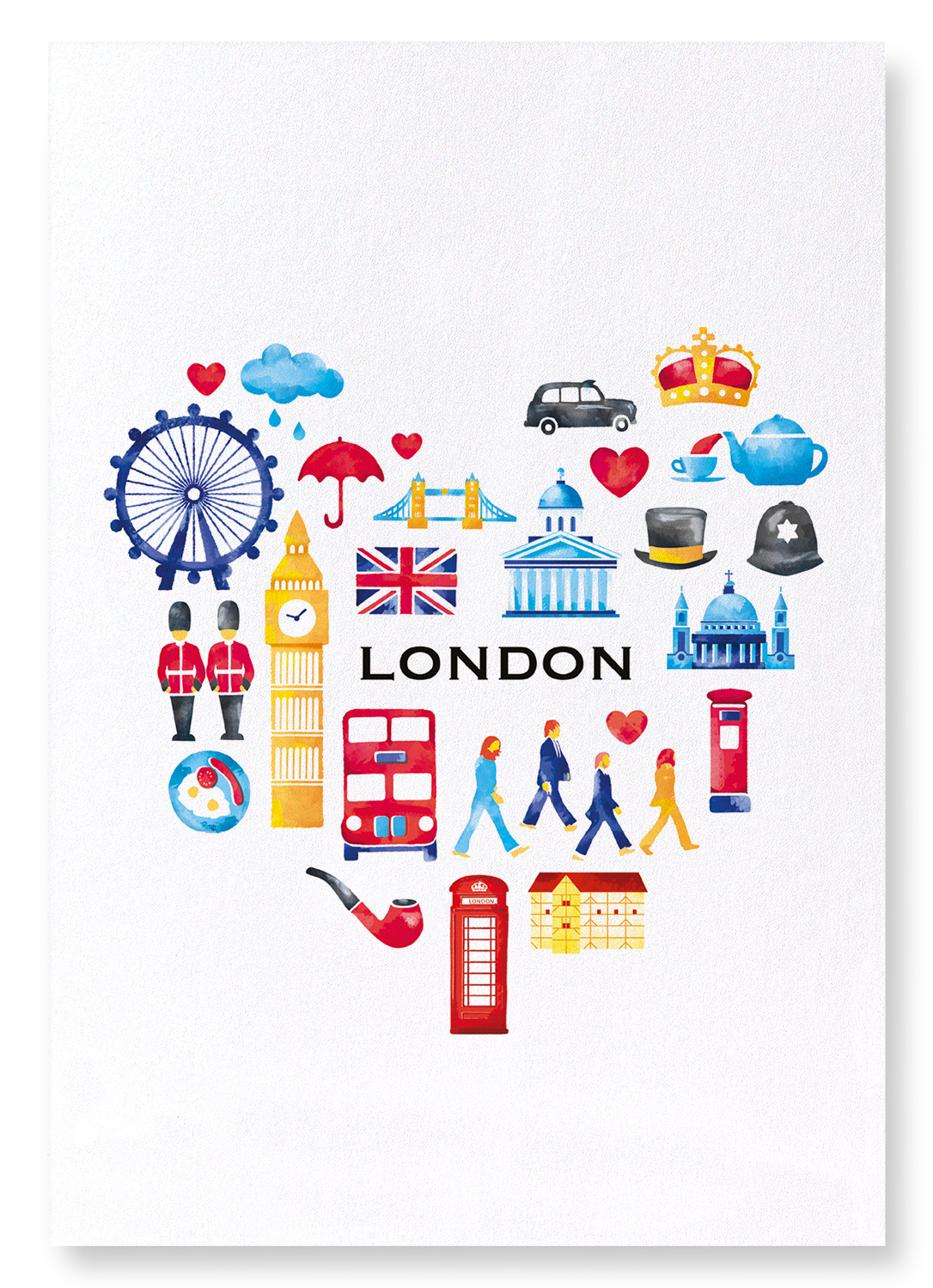 HEART OF LONDON: Watercolour Art Print