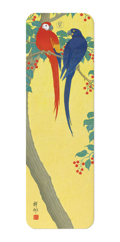 Ezen Designs - Two parrots and berries (C.1910) - Bookmark - Front