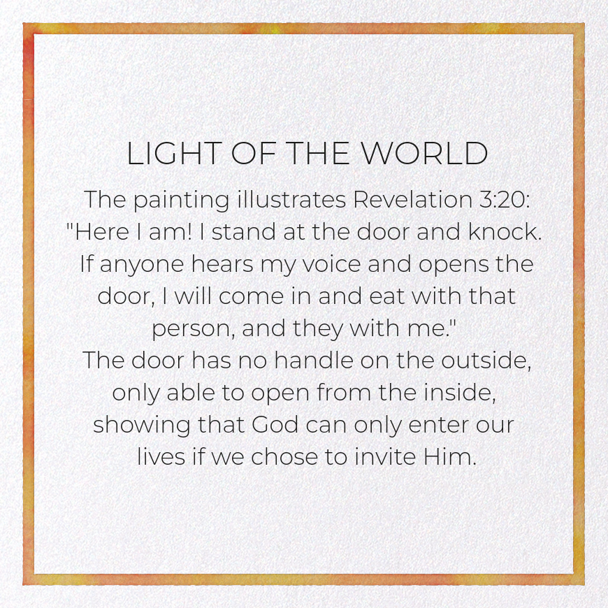 LIGHT OF THE WORLD: Painting Greeting Card