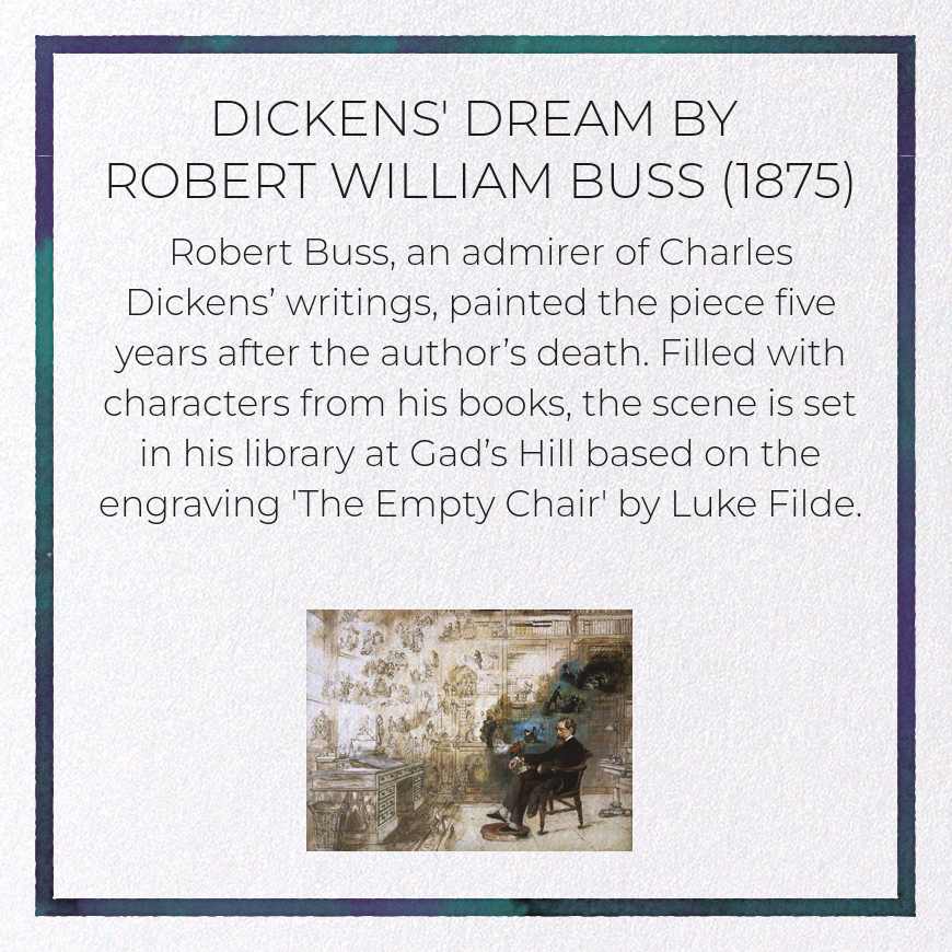 DICKENS' DREAM BY ROBERT WILLIAM BUSS (1875): Painting Greeting Card