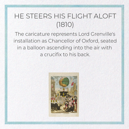 HE STEERS HIS FLIGHT ALOFT (1810): Painting Greeting Card