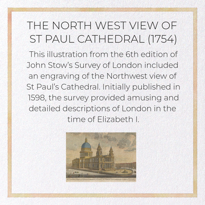 THE NORTH WEST VIEW OF ST PAUL CATHEDRAL (1754): Painting Greeting Card