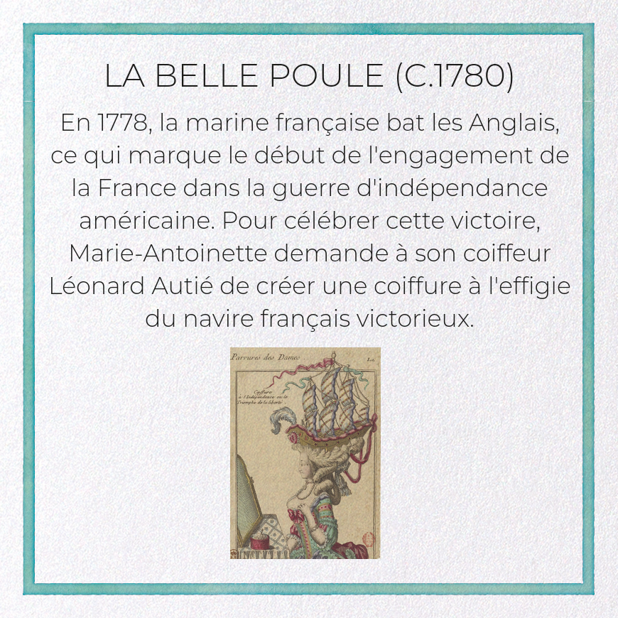 LA BELLE POULE (C.1780): Painting Greeting Card