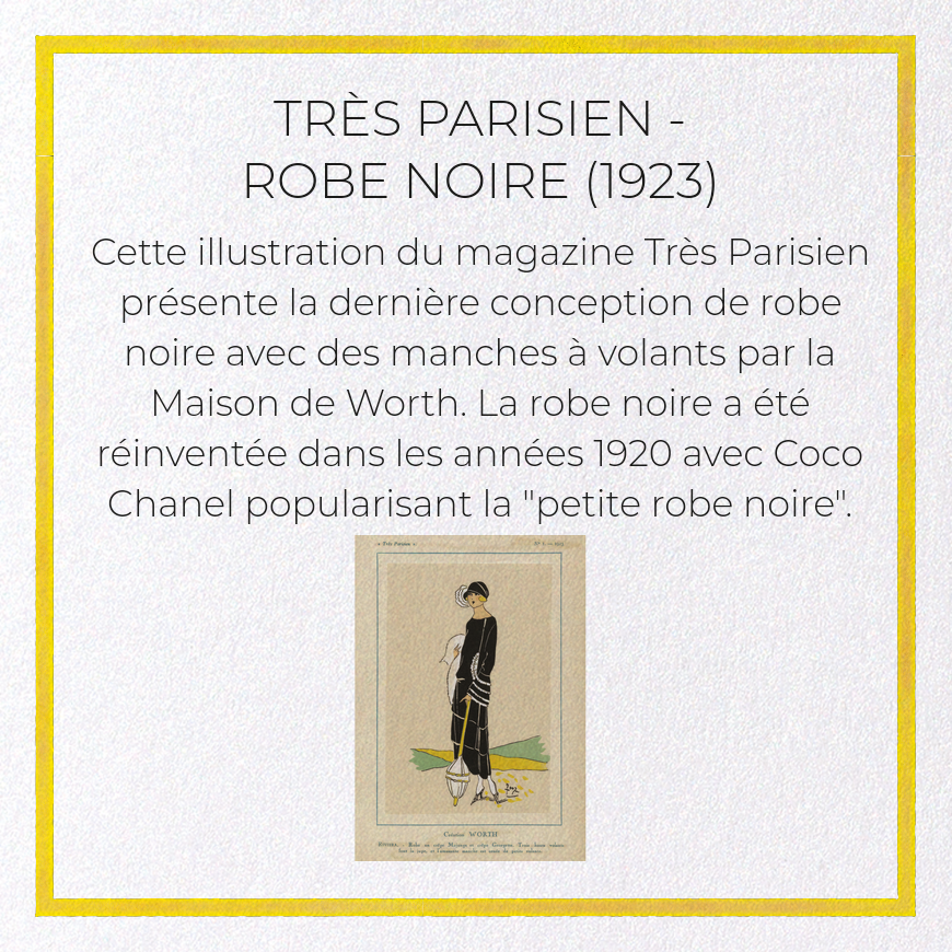 TRÈS PARISIEN - ROBE NOIRE (1923): Vintage Greeting Card