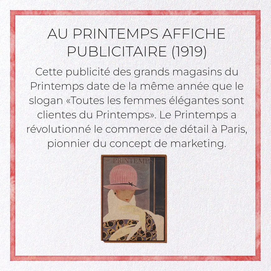 AU PRINTEMPS AFFICHE PUBLICITAIRE (1919): Vintage Greeting Card