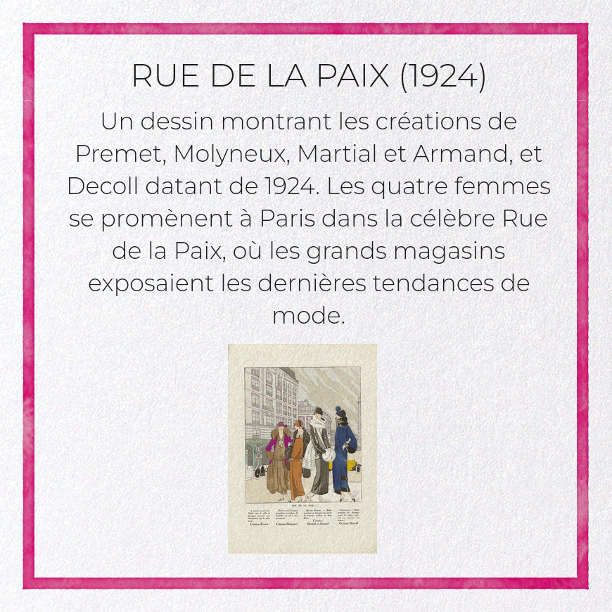 RUE DE LA PAIX (1924): Vintage Greeting Card