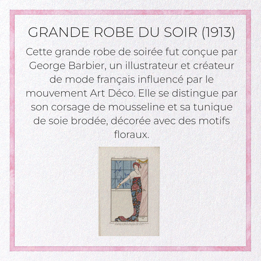 GRANDE ROBE DU SOIR (1913): Vintage Greeting Card