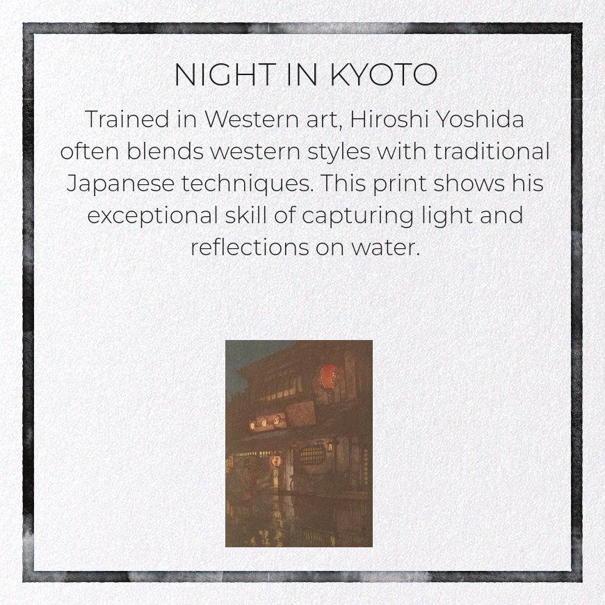 NIGHT IN KYOTO: Japanese Greeting Card