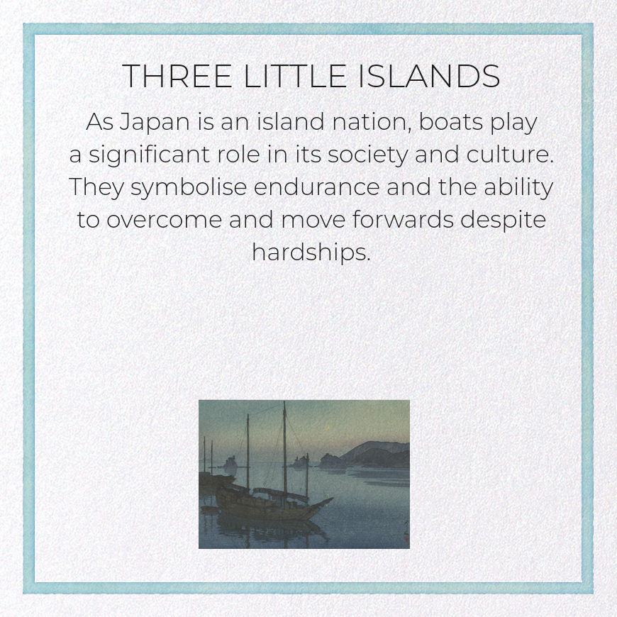 THREE LITTLE ISLANDS: Japanese Greeting Card
