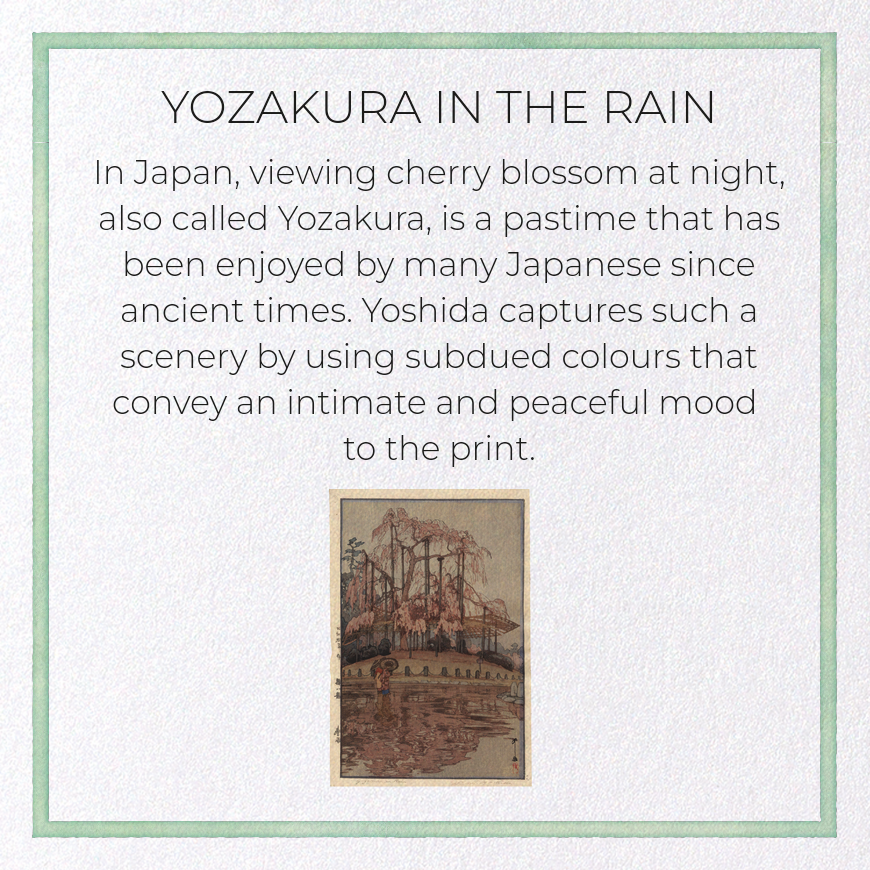 YOZAKURA IN THE RAIN: Japanese Greeting Card