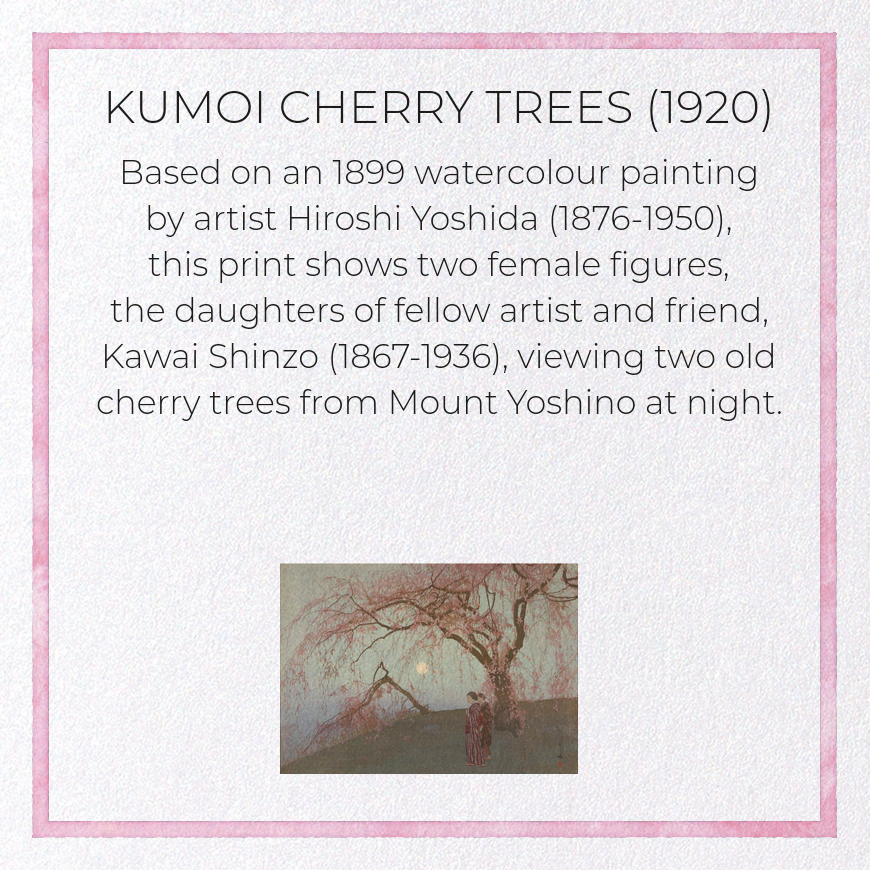 KUMOI CHERRY TREES (1920): Japanese Greeting Card