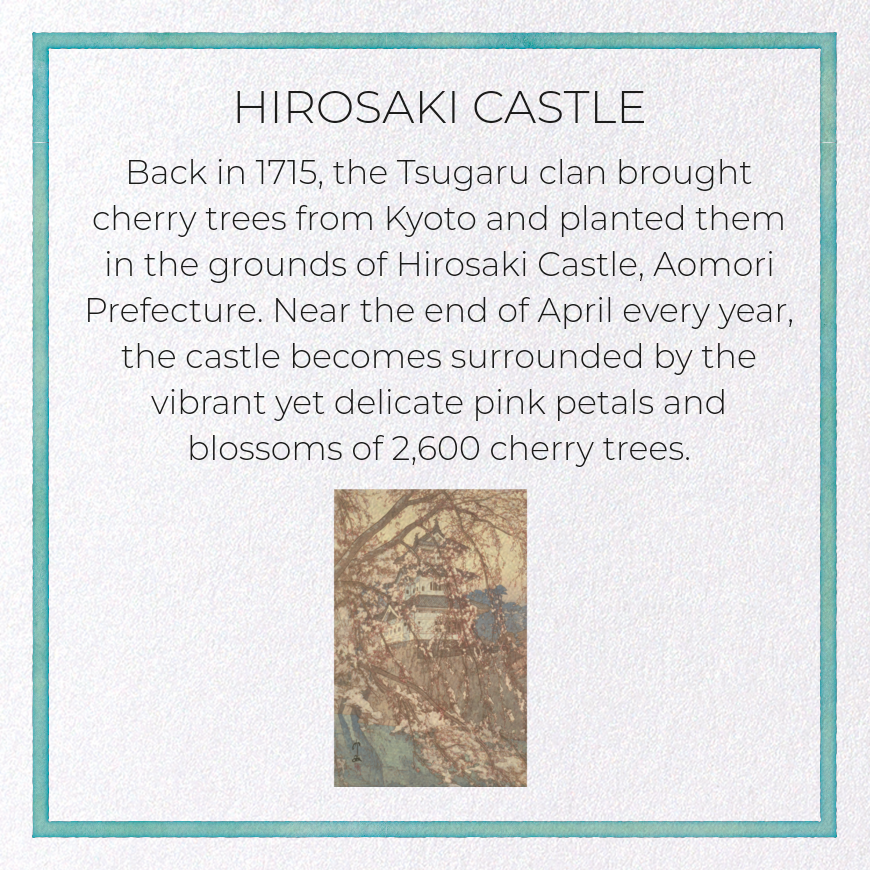 HIROSAKI CASTLE: Japanese Greeting Card