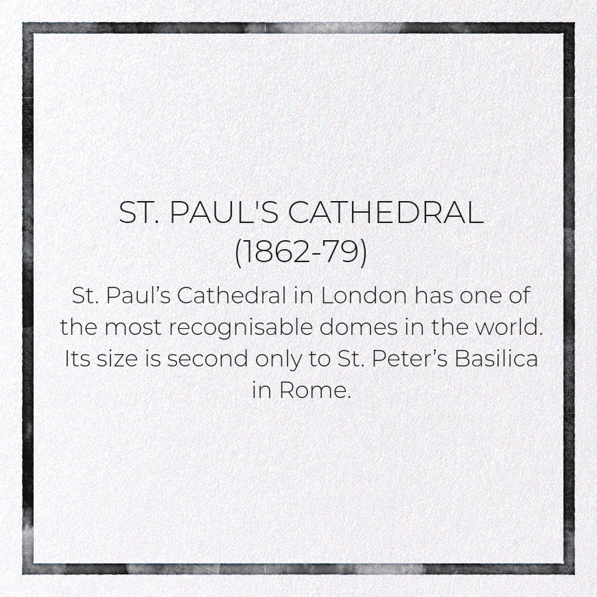 ST. PAUL'S CATHEDRAL (1862-79): Photo Greeting Card