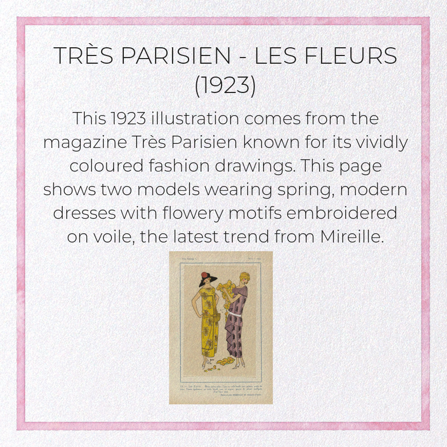 TRÈS PARISIEN - LES FLEURS (1923): Vintage Greeting Card