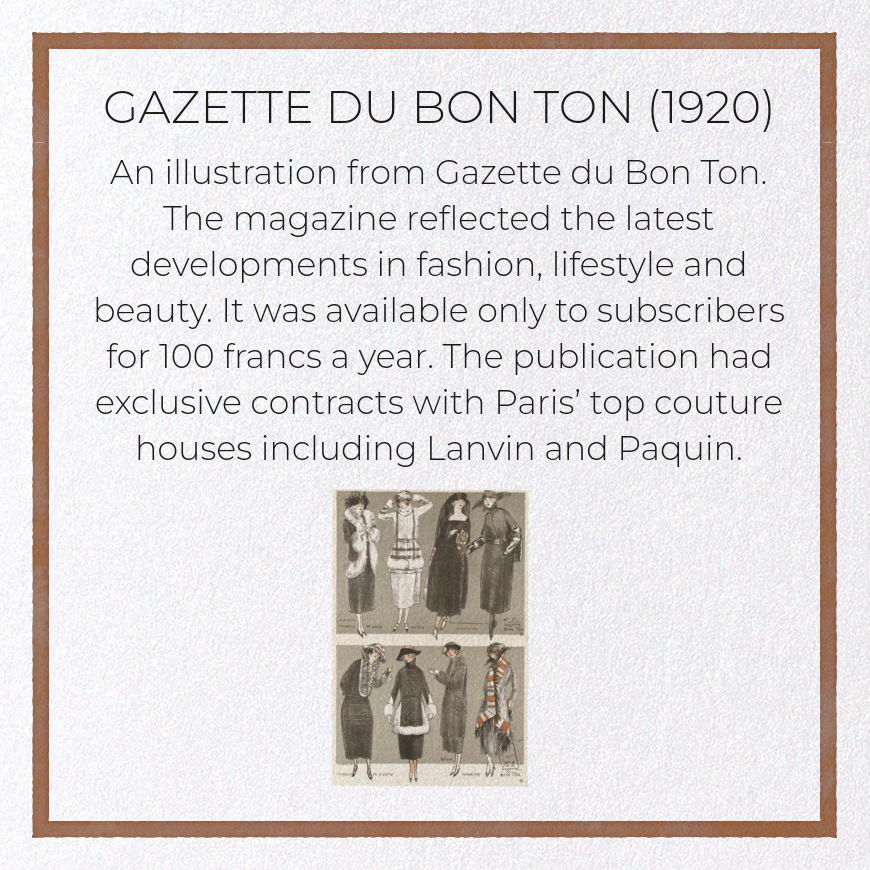 GAZETTE DU BON TON (1920): Vintage Greeting Card