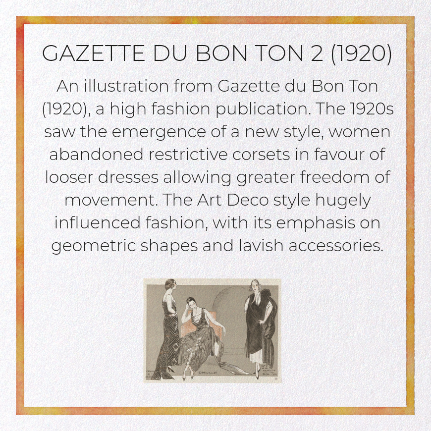 GAZETTE DU BON TON 2 (1920): Vintage Greeting Card