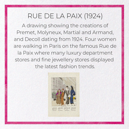 RUE DE LA PAIX (1924): Vintage Greeting Card