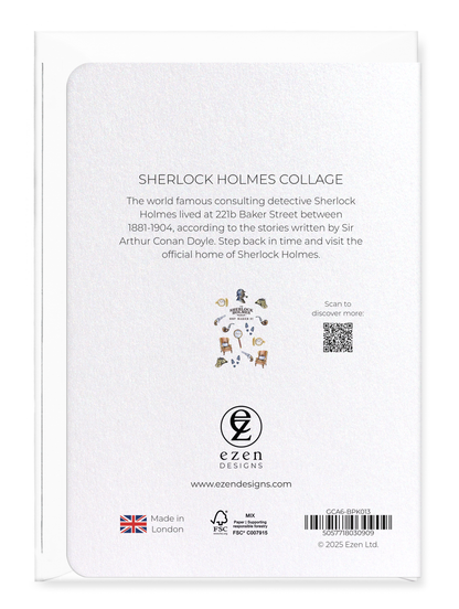 Ezen Designs - Sherlock Holmes collage - Greeting Card - Back