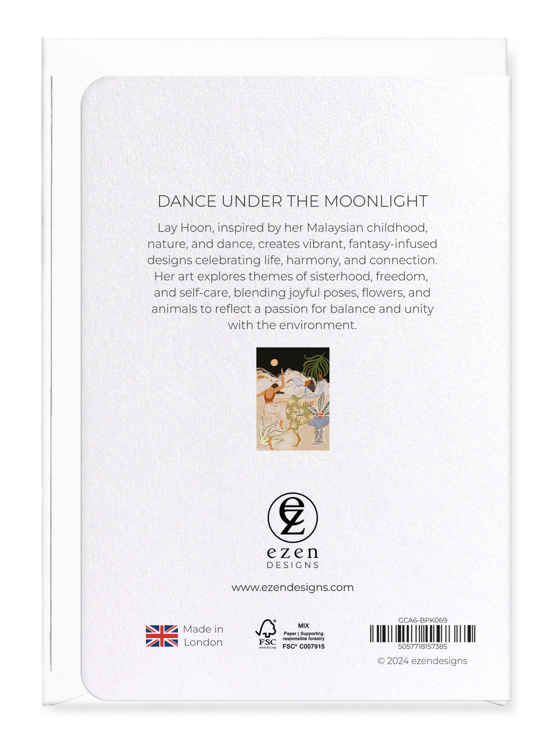 Ezen Designs - Dance Under The Moonlight - Greeting Card - Back