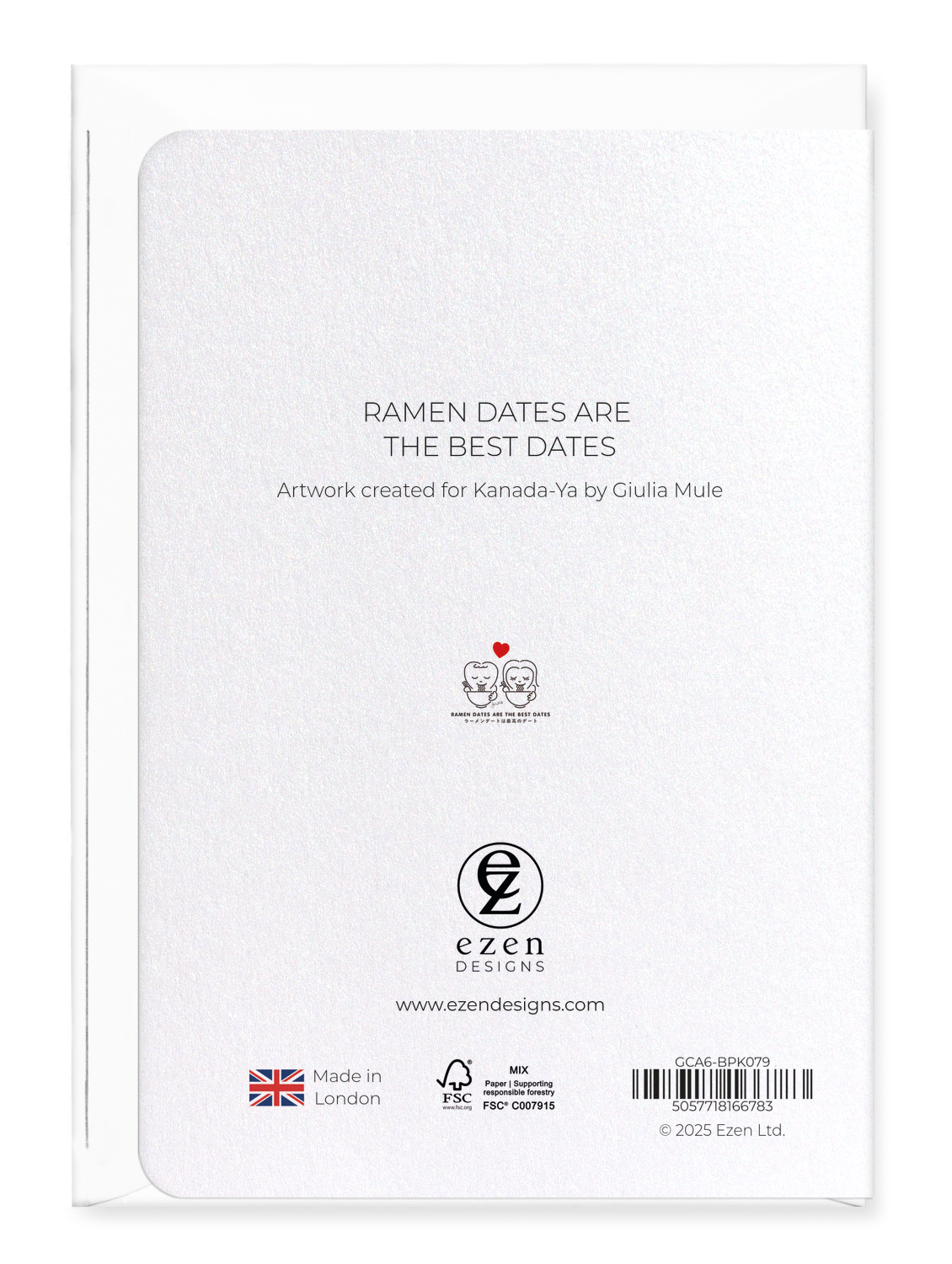 Ezen Designs - Ramen dates are the best dates - Greeting Card - Back
