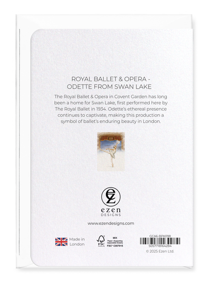 Ezen Designs - Royal Ballet & Opera - Odette from Swan Lake - Greeting Card - Back