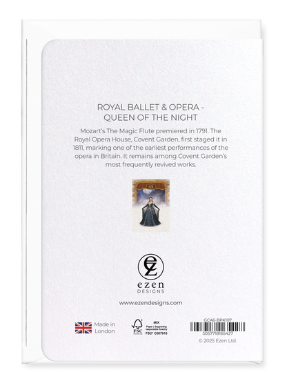 Ezen Designs - Royal Ballet & Opera - Queen of the Night - Greeting Card - Back