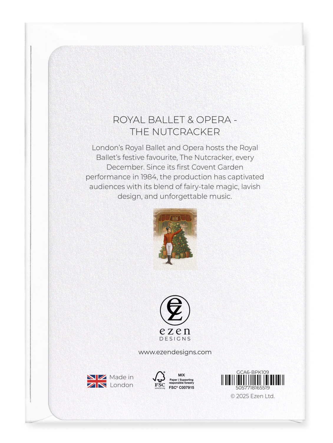 Ezen Designs - Royal Ballet & Opera - The Nutcracker - Greeting Card - Back