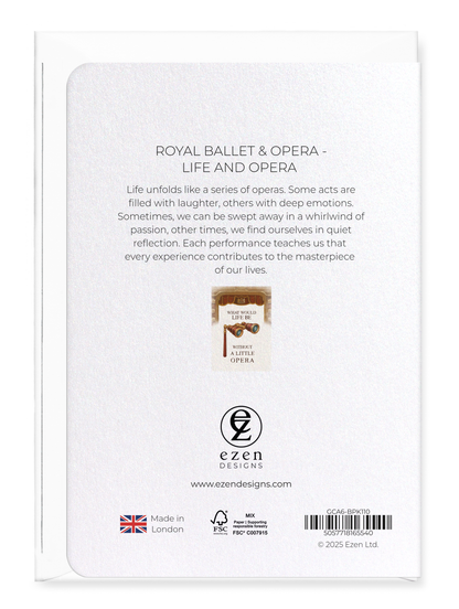Ezen Designs - Royal Ballet & Opera - Life and Opera - Greeting Card - Back