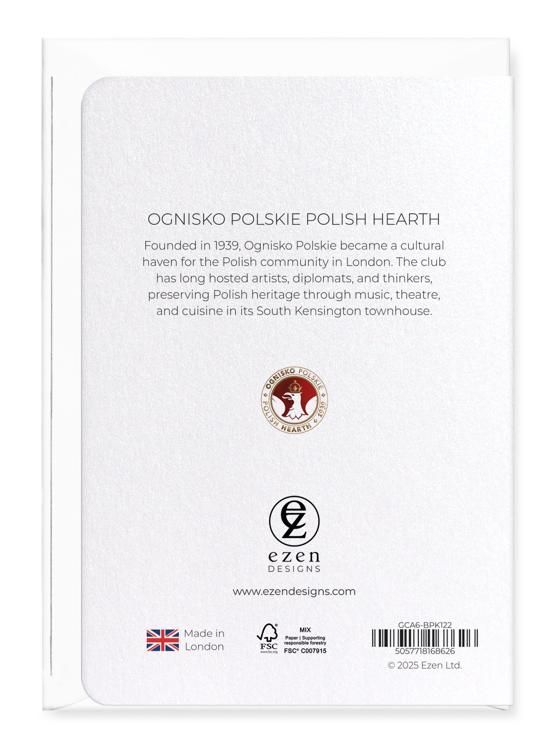 Ezen Designs - Ognisko Polskie Polish Hearth - Greeting Card - Back