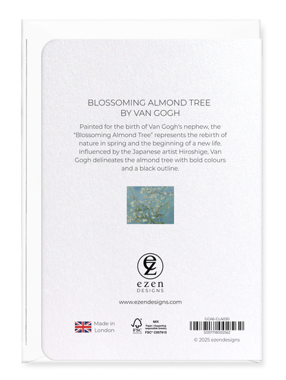 Ezen Designs - Blossoming almond tree by Van Gogh - Greeting Card - Back