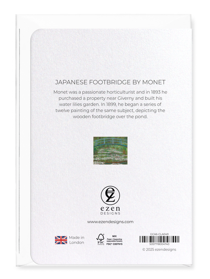 Ezen Designs - Japanese footbridge by monet - Greeting Card - Back