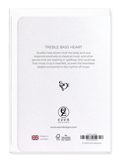 Ezen Designs - Treble bass heart - Greeting Card - Back