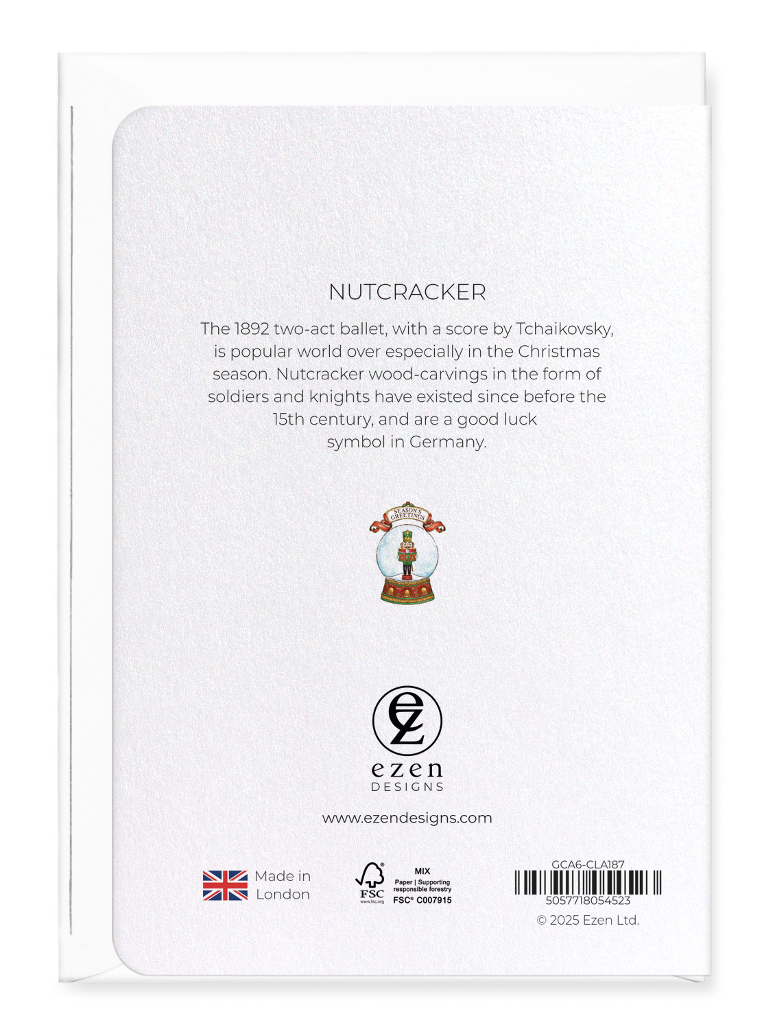 Ezen Designs - Nutcracker - Greeting Card - Back