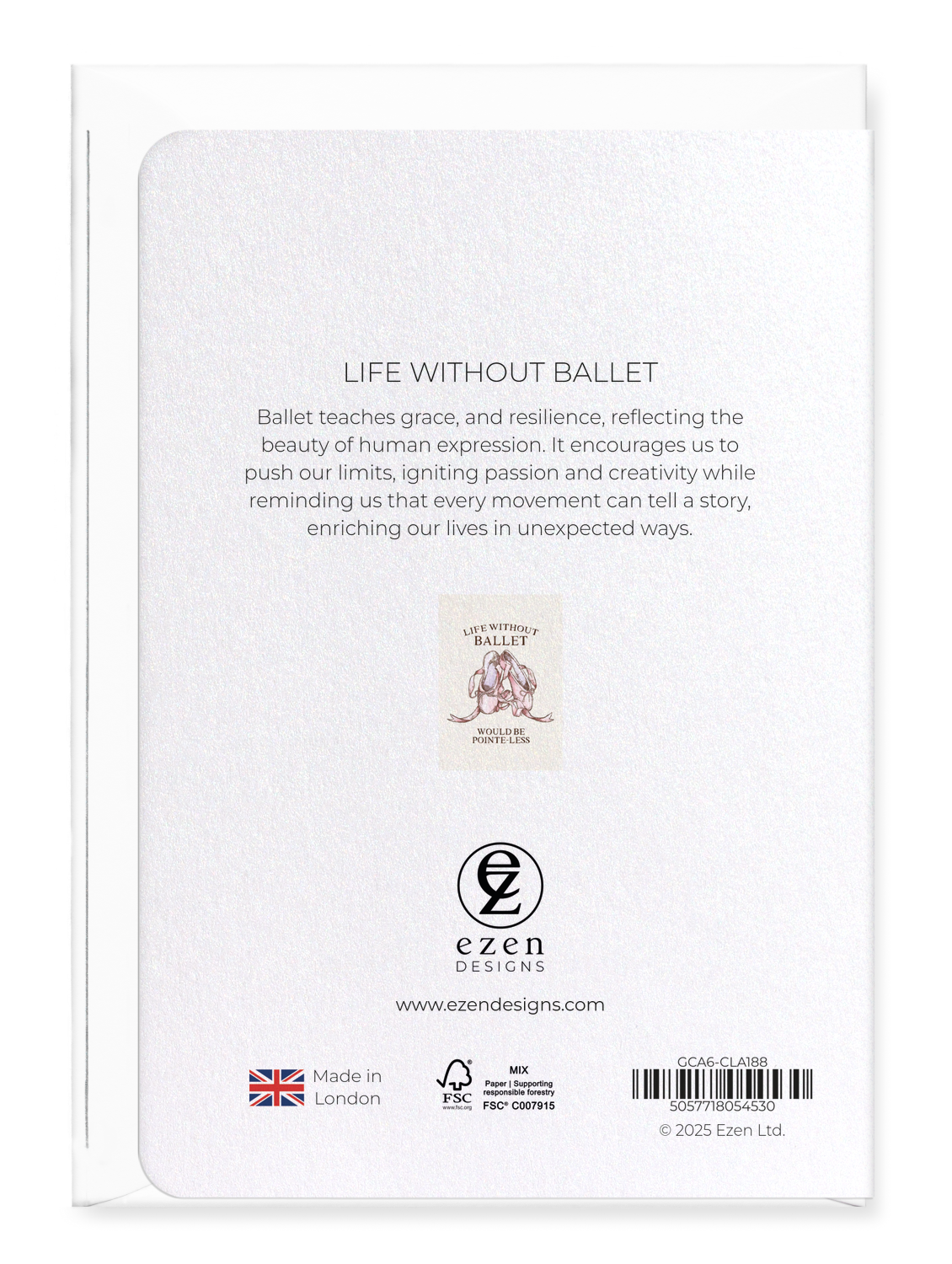 Ezen Designs - Life without ballet - Greeting Card - Back