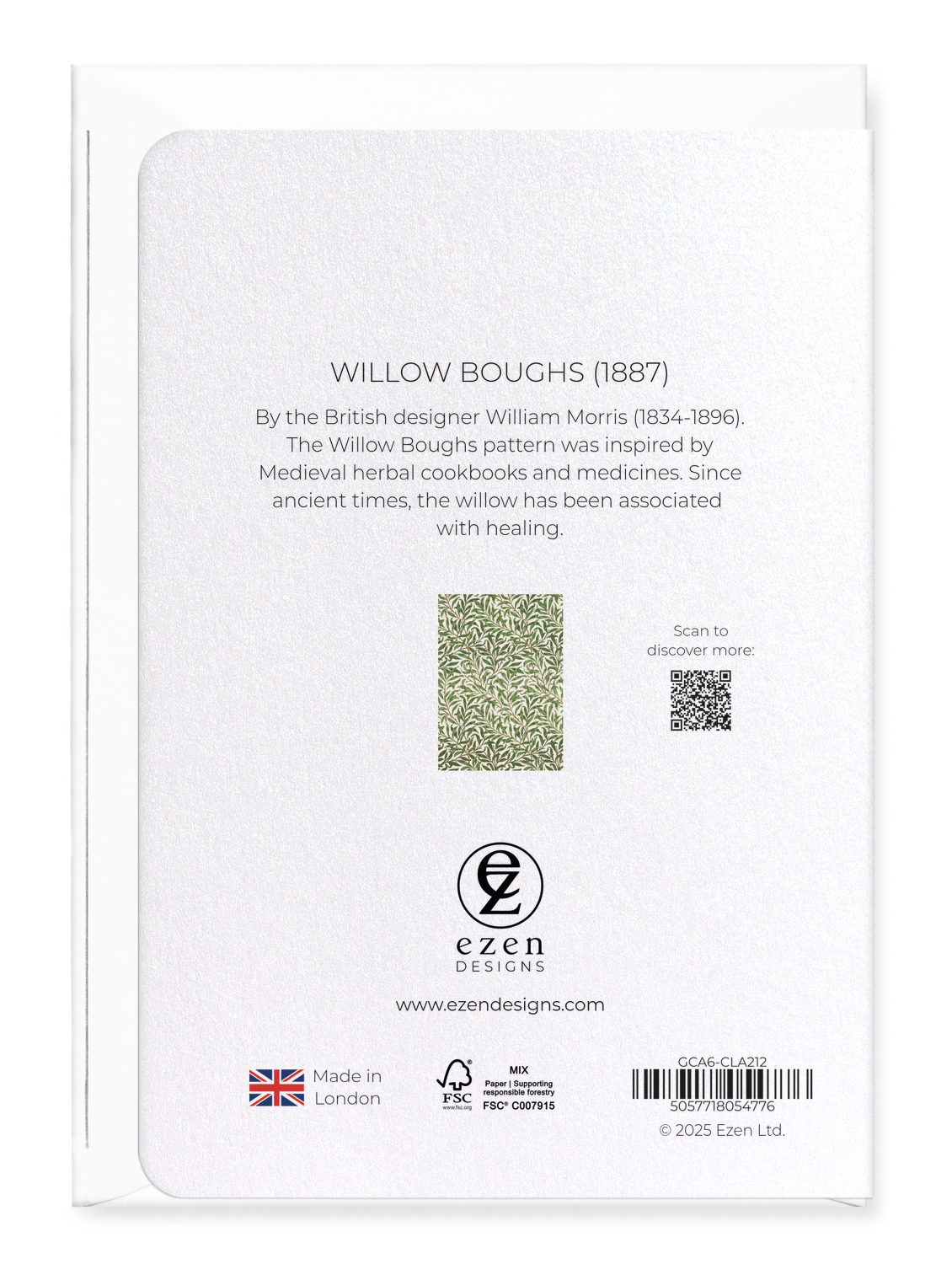 Ezen Designs - Willow boughs (1887) - Greeting Card - Back