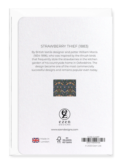 Ezen Designs - Strawberry thief (1883) - Greeting Card - Back