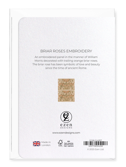 Ezen Designs - Briar roses embroidery - Greeting Card - Back
