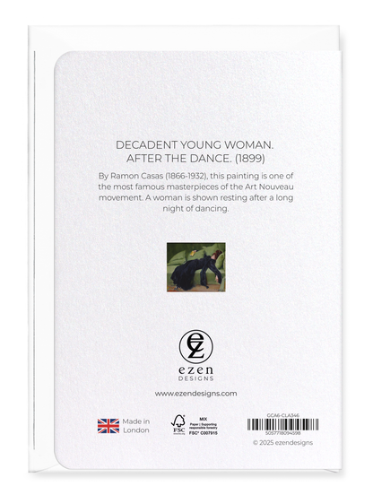 Ezen Designs - Decadent Young Woman. After the Dance. (1899) - Greeting Card - Back