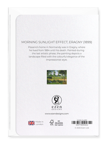 Ezen Designs - Morning Sunlight Effect, Eragny (1899) - Greeting Card - Back