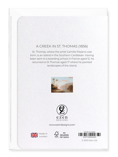 Ezen Designs - A Creek in St. Thomas (1856) - Greeting Card - Back