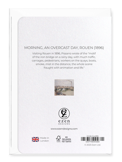 Ezen Designs - Morning, An overcast Day, Rouen (1896) - Greeting Card - Back