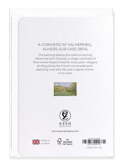 Ezen Designs - A Cowherd at Valhermeil, Auvers-sur-Oise (1874) - Greeting Card - Back