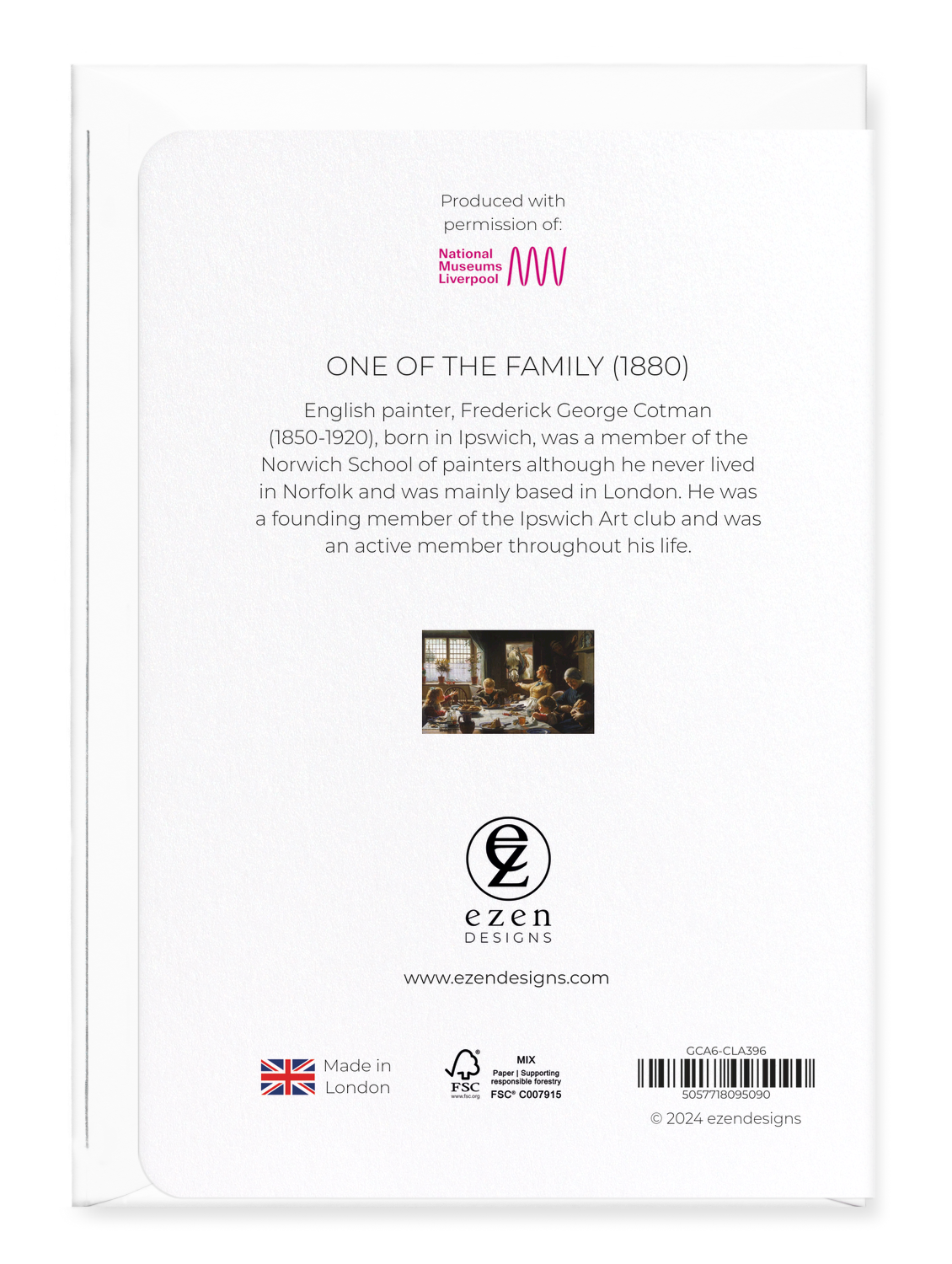 Ezen Designs - One of the Family (1880) - Greeting Card - Back