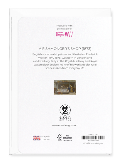 Ezen Designs - A Fishmonger's Shop (1873) - Greeting Card - Back