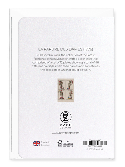 Ezen Designs - La Parure des Dames (1776) - Greeting Card - Back