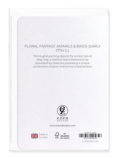 Ezen Designs - Floral Fantasy: Animals & Birds (Early 17th C.) - Greeting Card - Back